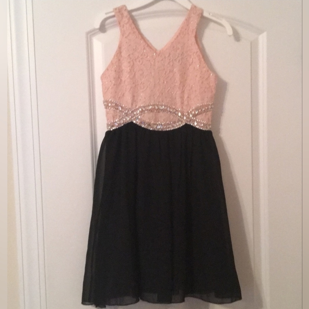 Speechless Pink & Black Sparkly Dress, size 14